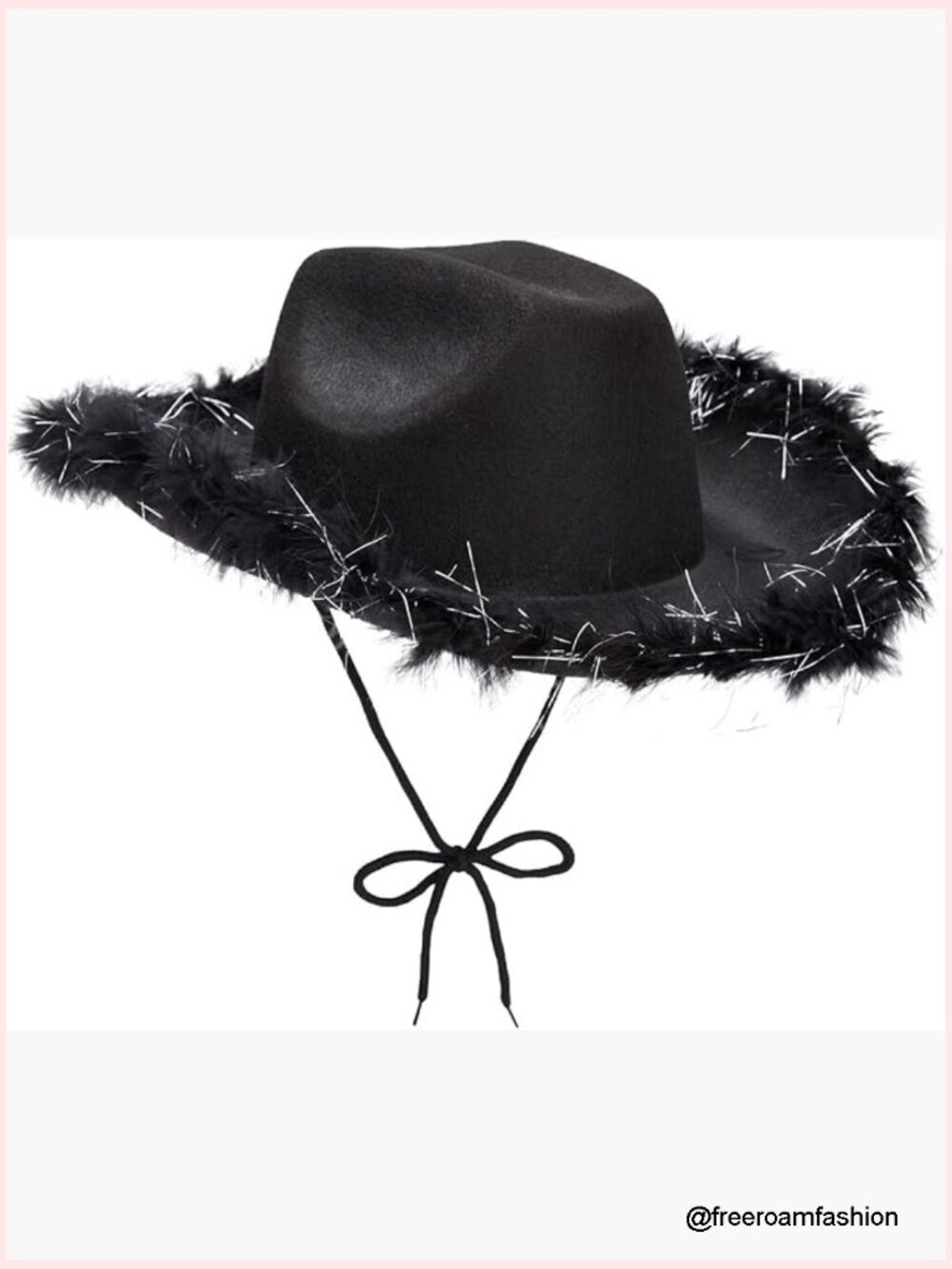 Fluffy Cowboy Hat with Feathers for Costume Party